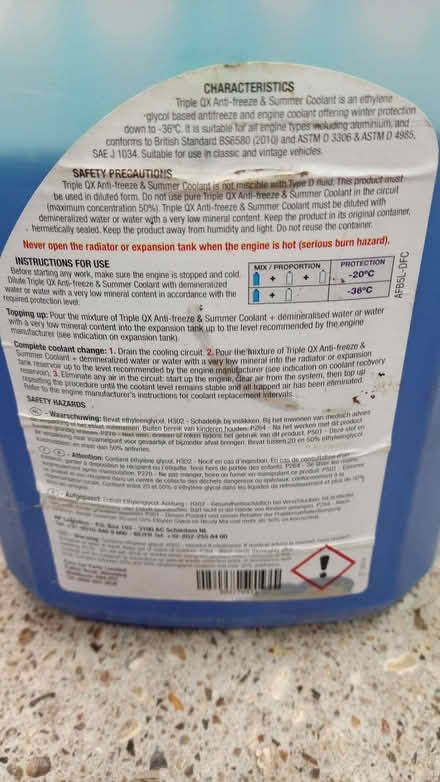 Photo of free Can of Car/Van Blue Anti-freeze (Hook Heath GU22) #2