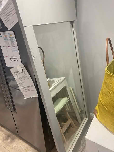 Photo of free Large wood frame mirror (DH2 2 tj) #1