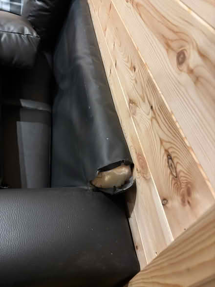 Photo of free Black leatherette 3 seater sofa (Meadowhead S8) #4