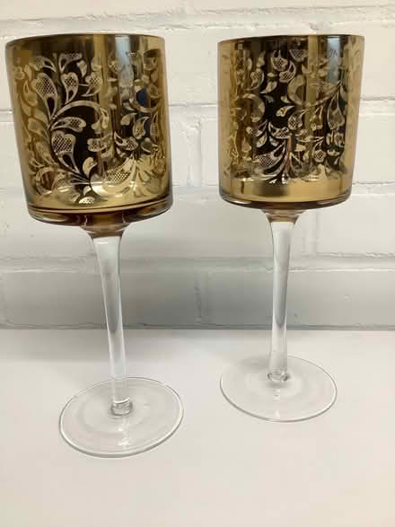 Photo of free 2 x gold stemmed candle holders (Merley BH21) #2