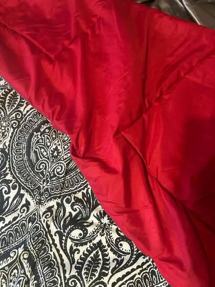 Photo of free Queen black, white, & red comforter (Hollywood, MD) #1