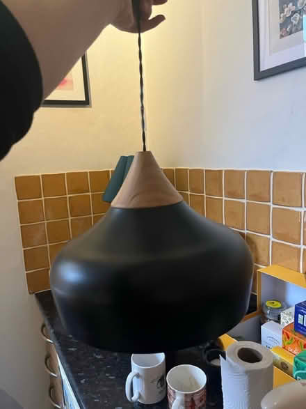 Photo of free Black and gold light fitting (Mitcham CR4) #1