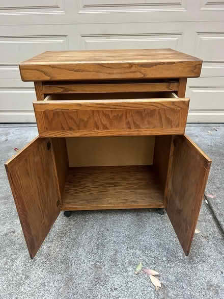 Photo of free Oak Microwave Cabinet (Saratoga Mtns) #2