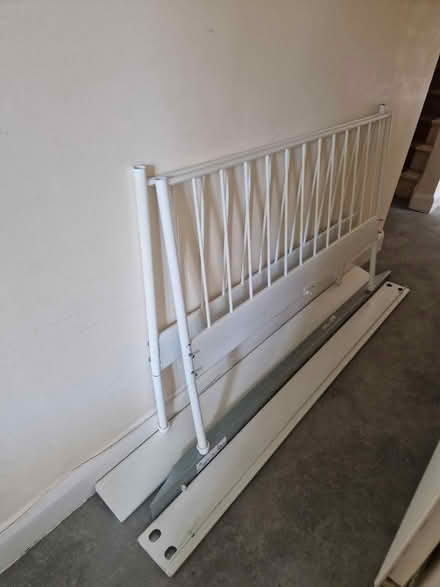 Photo of free white metal double bed frame (streatham common) #1