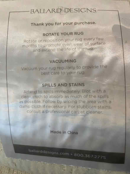 Photo of free 8’ X 10’ Natural Fiber Rug and Pad (22201) #3