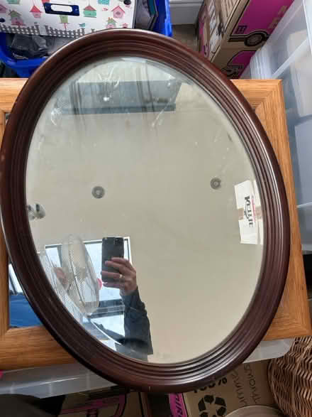 Photo of free Mahogany framed mirror (Emmer Green (RG4)) #1