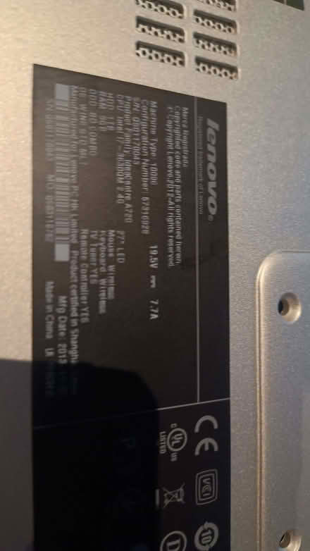 Photo of free Lenovo A720 IdeaCentre Core i7 PC (Baunton GL7) #2