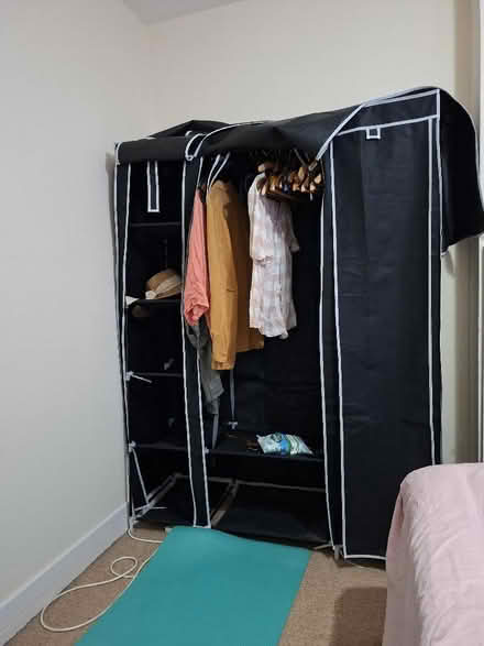 Photo of free Double black canvas wardrobe (Henley-on-Thames RG9) #2