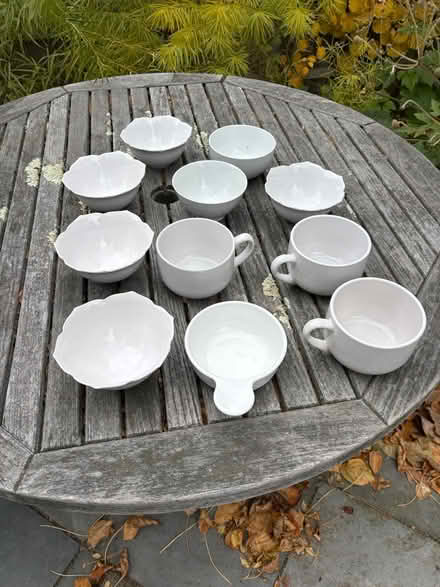 Photo of free White bowls (59 Larchwood Dr Cambridge MA) #1