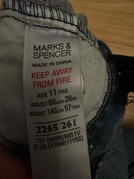 Photo of free Age 11 jeans (Grays) #3