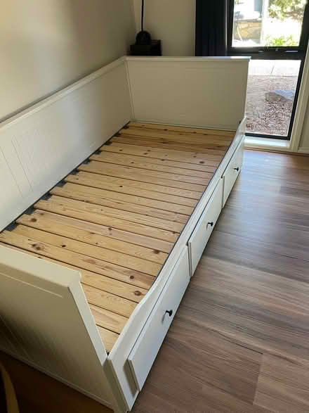 Photo of free IKEA white wood framed bed (Ngunnawal) #2