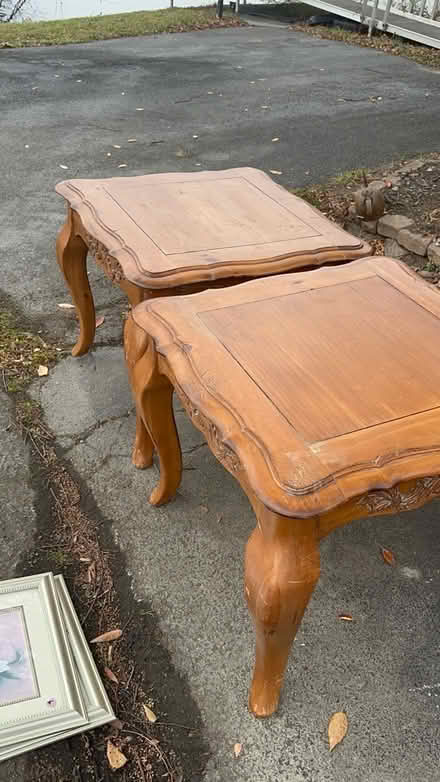 Photo of free Two solid wood end tables (Regency Lakes, Winchester) #2