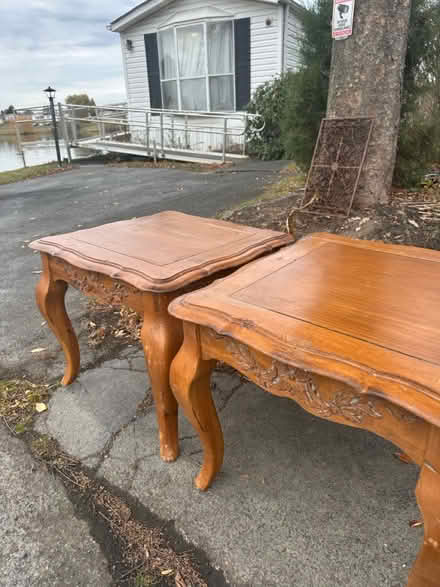 Photo of free Two solid wood end tables (Regency Lakes, Winchester) #1