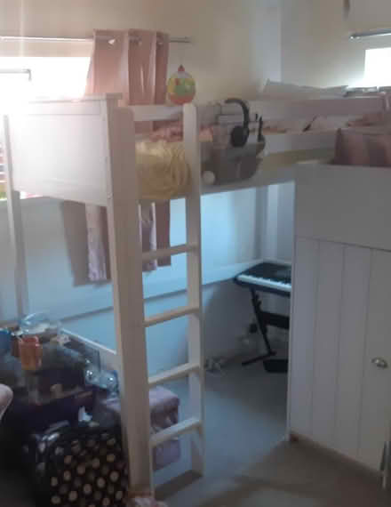 Photo of free White wood bunk bed (not wardrobe) (Walthamstow) #1