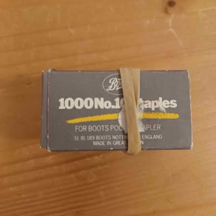 Photo of free 3 part-used packs of staples size number 10 (Oxford OX2) #1