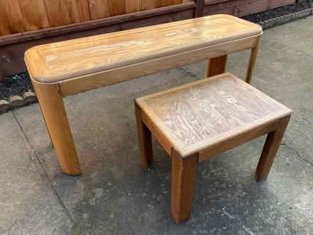 Photo of free Solid wood entry/sofa & end tables (West Petaluma) #1