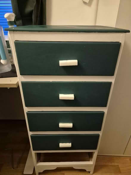 Photo of free Chest of drawers (Green and white) (Walthamstow E17) #2