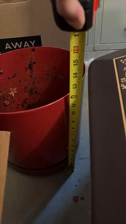 Photo of free Maroon plastic plant pot (Cupertino by De Anza College) #1