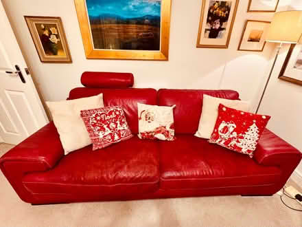 Photo of free Natuzzi Red leather sofa (Oakmere CW8) #1