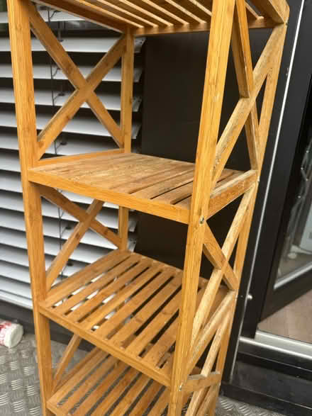 Photo of free Medium tall bamboos shelving (Richmond) #3