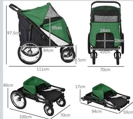 Photo of free Black PawHut pet stroller (used) and rain cover (new) (Lifford B30) #1