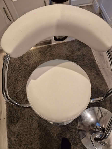 Photo of free Pair of white and silver bar stools (Barmston NE38) #2