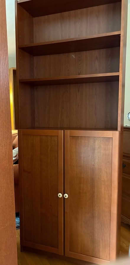 Photo of free 2 sets of book shelves with doors (Redwood City, Selby/El Camino) #1