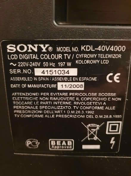 Photo of free 40" Sony TV. NOT smart (Glastonbury BA6) #4
