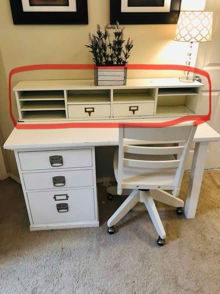 Photo of free Pottery Barn Bedford Desk Hutch Wht (G street & 2nd St, San Rafael) #2