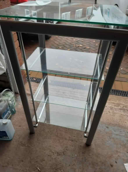 Photo of free 4 glass shelf unit (Solihull B91) #1