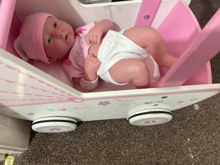 Photo of free Baby doll wooden pram (UB7, West Drayton, Hillingdon) #1