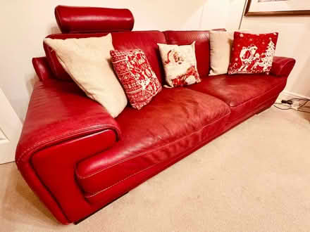 Photo of free Natuzzi Red leather sofa (Oakmere CW8) #2