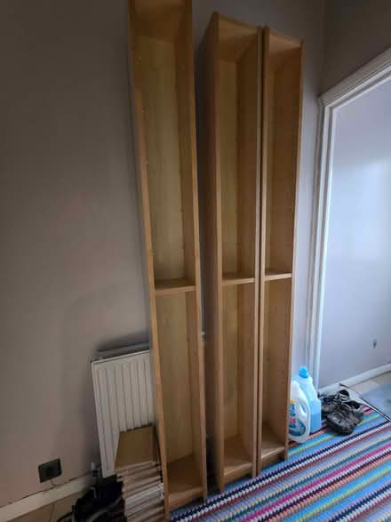 Photo of free 3 IKEA CD/DVD shelves. Birch. 2m height (Buckingham MK18) #1
