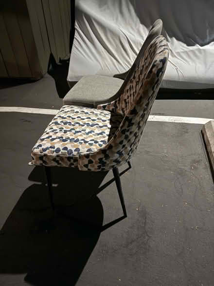Photo of free 2 matching metal upholstered chairs (Valencia Avenue, Sunnyvale) #4