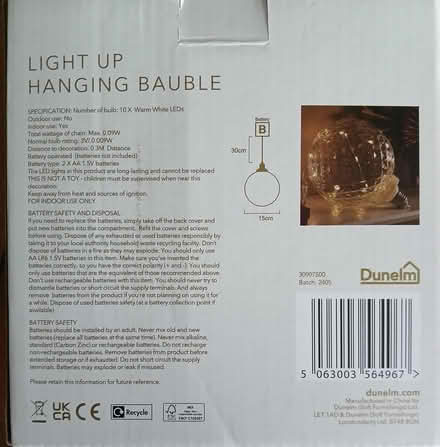 Photo of free Light up hanging bauble (Wallisdown BH12) #4
