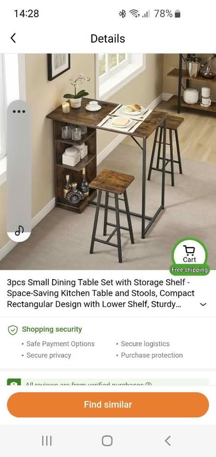 Photo of free High bar table & stools (Durham DH6) #1