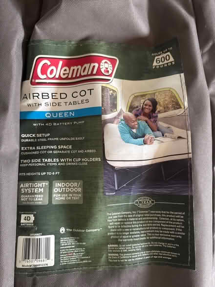 Photo of free Coleman queen air bed with cot (Bigelow) #1