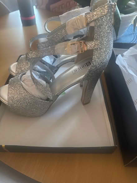 Photo of free Size 11 silver heels (Jackson Heights) #2