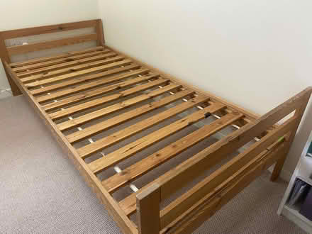 Photo of free single pine slatted bed frame (Fishponds BS16) #1