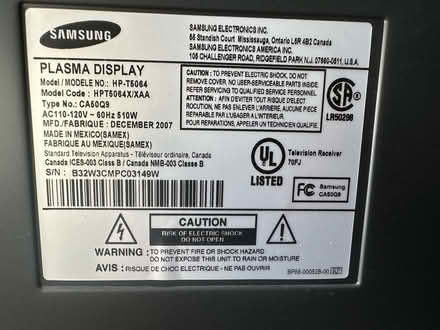 Photo of free 50” Samsung Plasma TV (belmont/watertown line) #2