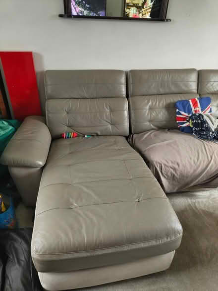Photo of free Leather corner sofa (Whittlesey PE7) #3