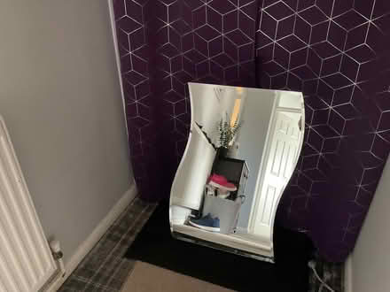 Photo of free Nice shaped bathroom Mirror & fittings (Mickleover DE3) #1