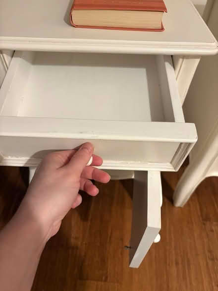 Photo of free 2 white side tables wood (AL1 st Albans station) #3