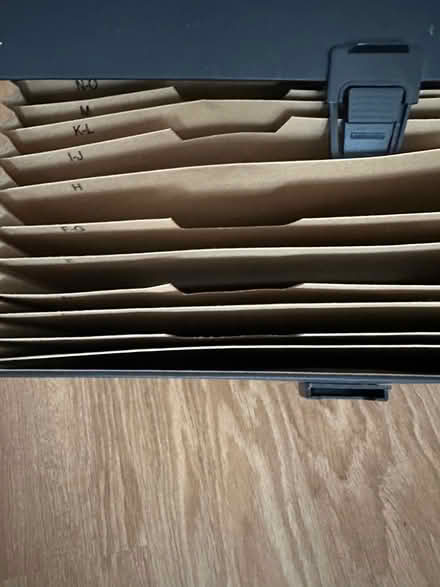 Photo of free A-Z expanding file organiser box with handle (Old Woking GU22) #2