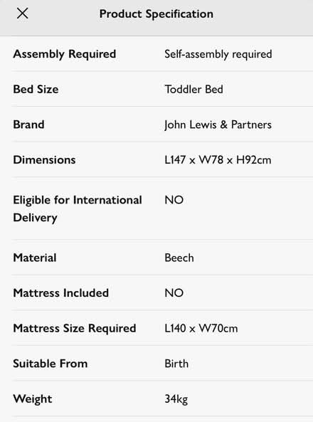 Photo of free Lasko Cotbed (Epsom) #3