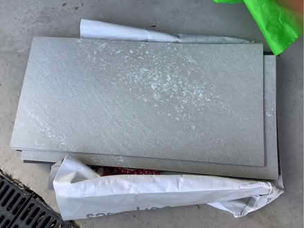 Photo of free 15 light grey vinyl floor tiles (Chorley SK9) #1