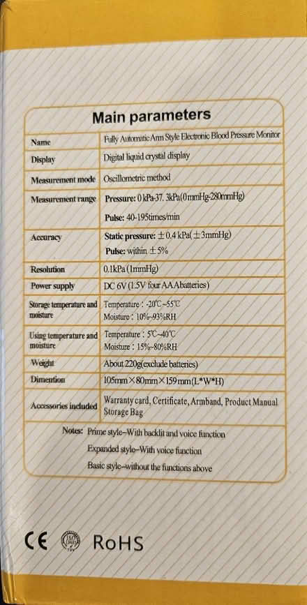 Photo of free Blood Pressure Monitor (Crosby, L23) #2