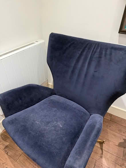 Photo of free Blue velvet chair (Enfield N13) #3