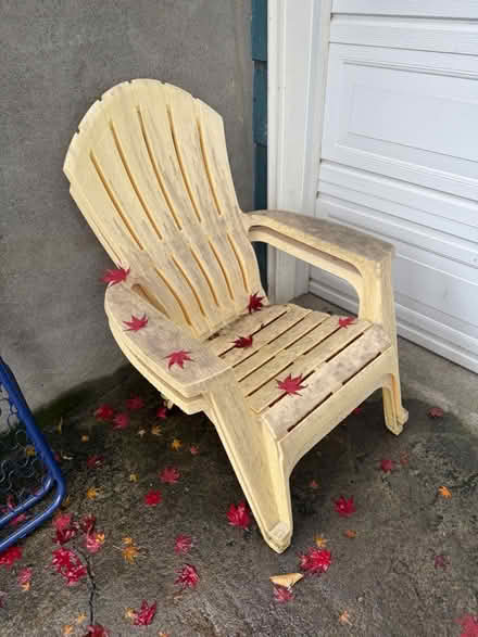 Photo of free 2 plastic Adirondack chairs (Lower Pfinney) #1