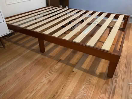 Photo of free Full sized Wood Bed Frame (Brooklyn) #3